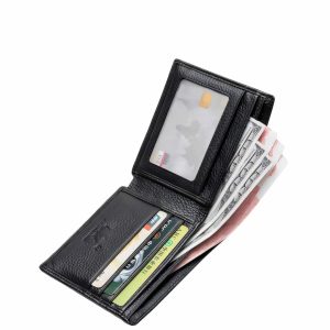 Portefeuille-en-cuir-veritable-Bison-Denim-L-elegant-luxe-sophistique