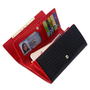 Portefeuille-en-cuir-verni-long-Lelegant-design-sophistique