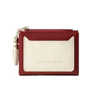 Portefeuille-femme-court-bicolore-Lunique-design-elegant