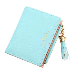 Portefeuille-fin-en-simili-cuir-avec-pompon-L-unique-design-elegant